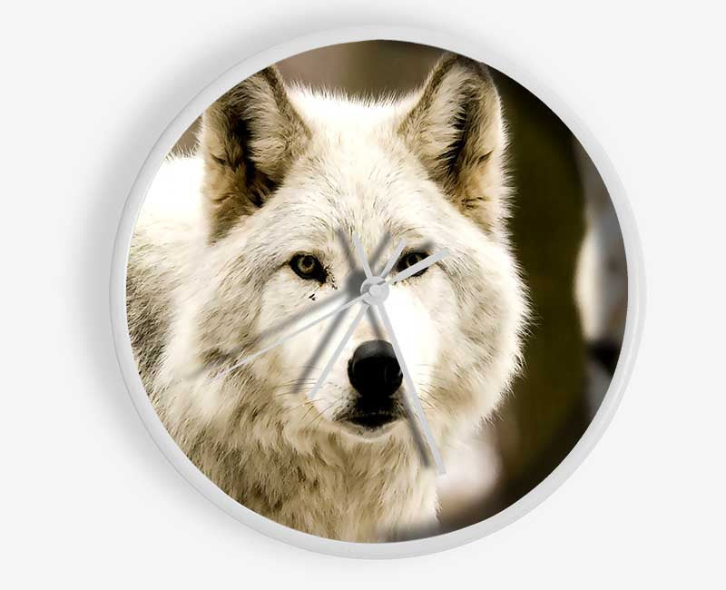 White Wolf Clock - Wallart-Direct UK