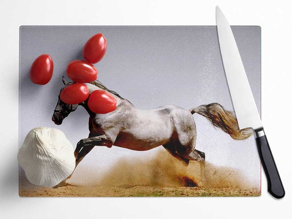 Wild Horse Running Glass Chopping Board