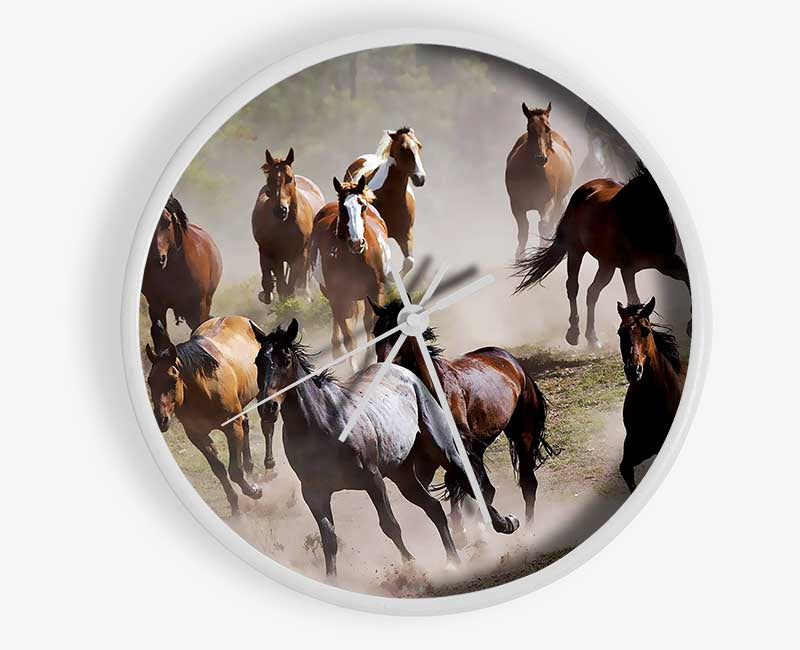 Wild Horse Stampede Clock - Wallart-Direct UK