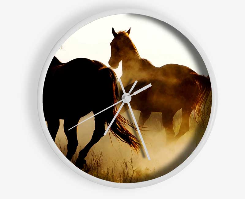 Wild Horses At Sunset Clock - Wallart-Direct UK