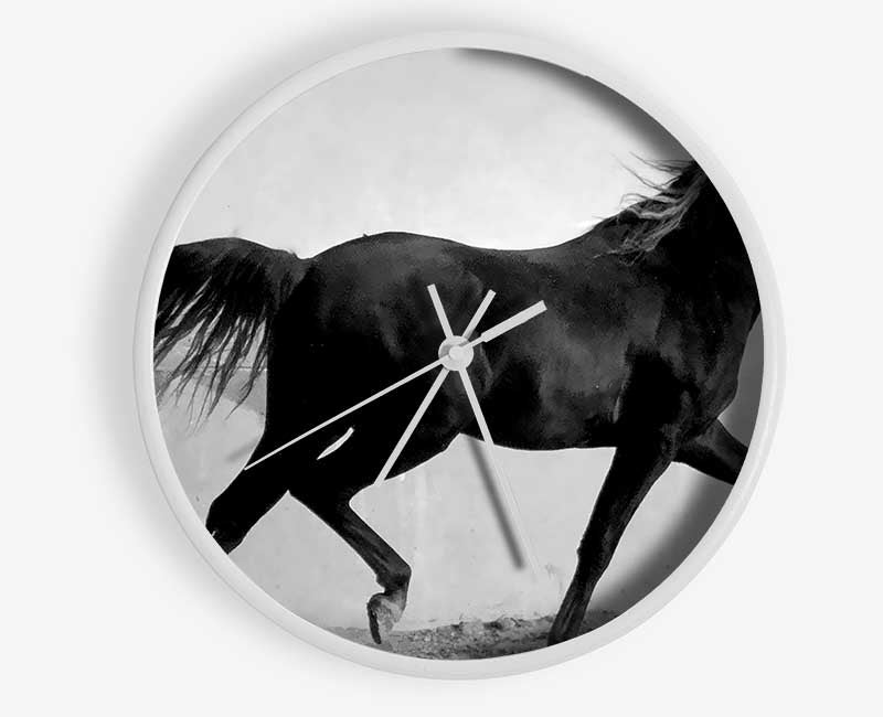 Wild Horses B n W Clock - Wallart-Direct UK