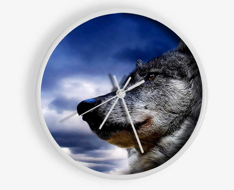 Wolf Clouds Clock - Wallart-Direct UK