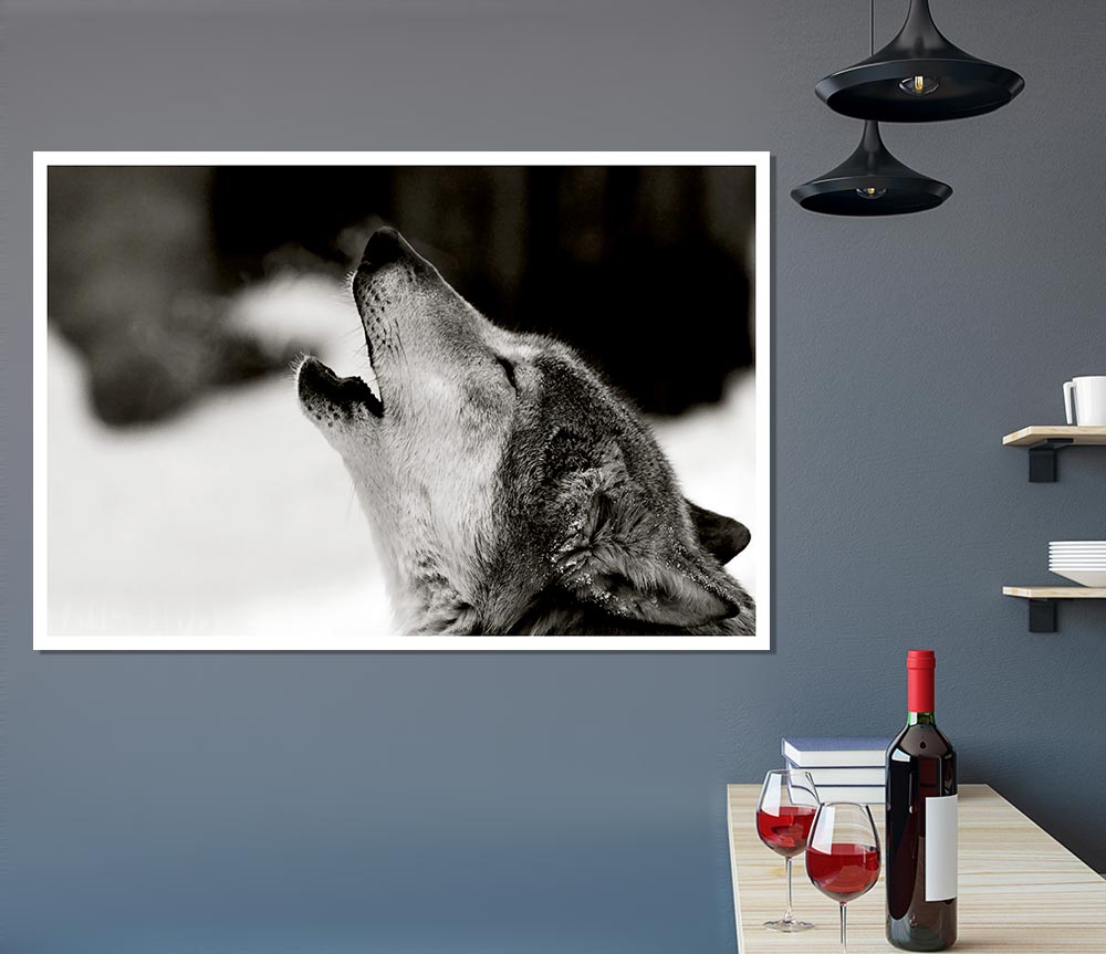 Wolf Howl Print Poster Wall Art