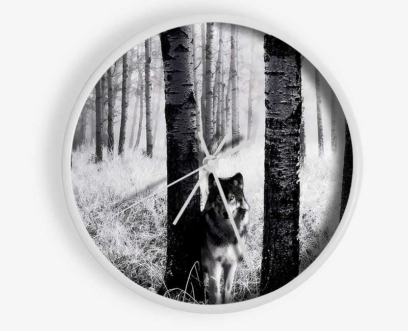 Wolf In The Forest Clock - Wallart-Direct UK