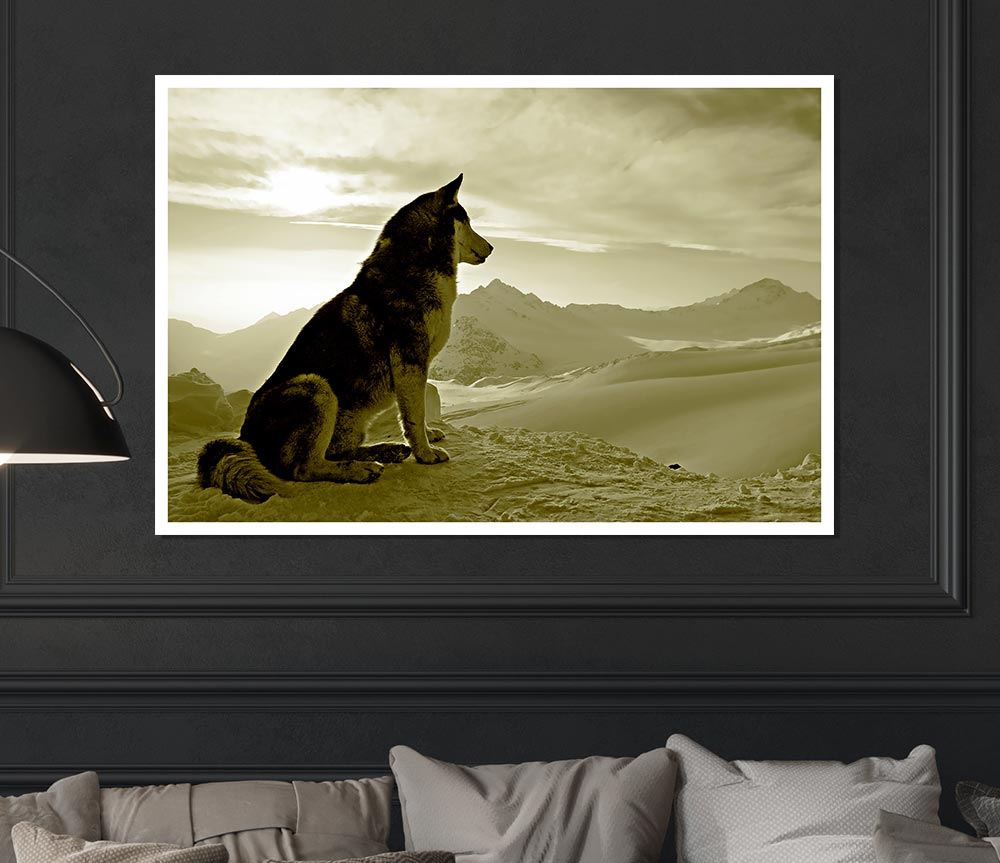 Wolf Mountain Print Poster Wall Art