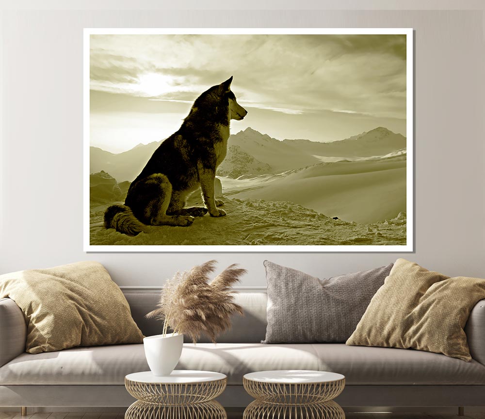 Wolf Mountain Print Poster Wall Art