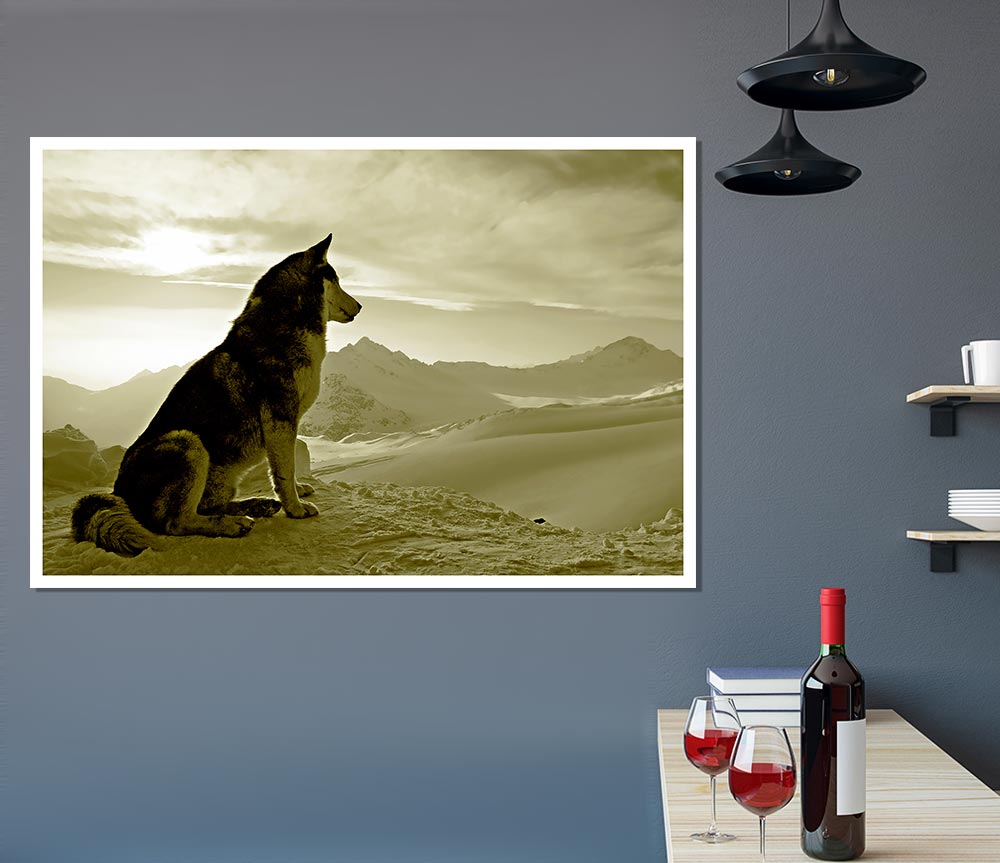 Wolf Mountain Print Poster Wall Art