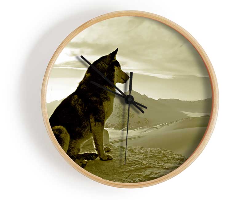 Wolf Mountain Clock - Wallart-Direct UK