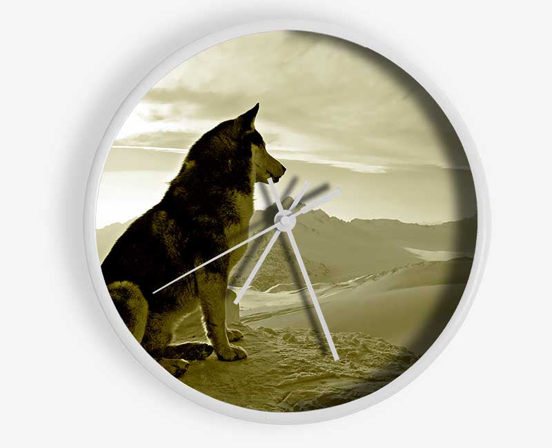 Wolf Mountain Clock - Wallart-Direct UK