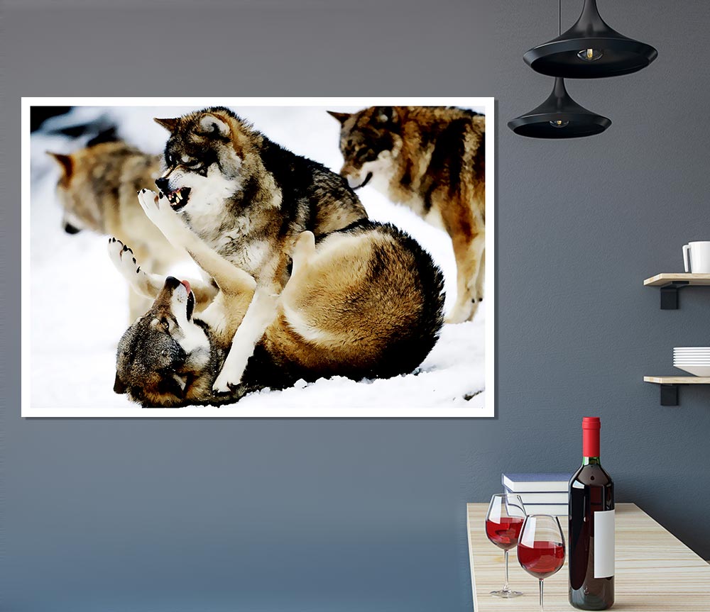 Wolf Pack Print Poster Wall Art