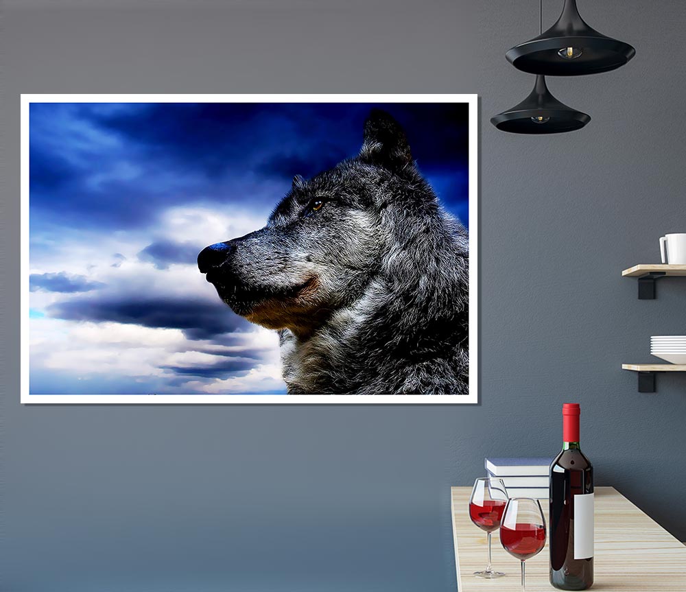 Wolf Skies Print Poster Wall Art