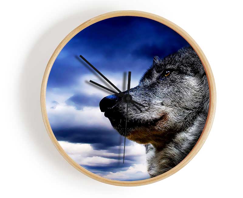 Wolf Skies Clock - Wallart-Direct UK