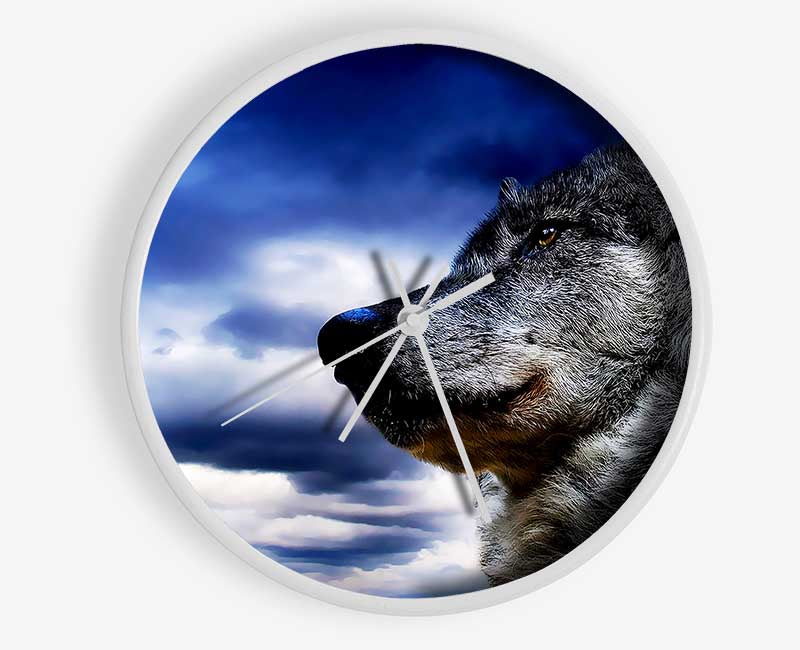 Wolf Skies Clock - Wallart-Direct UK