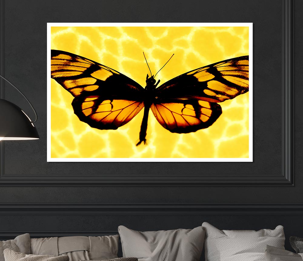 Yellow Butterfly Wings Print Poster Wall Art