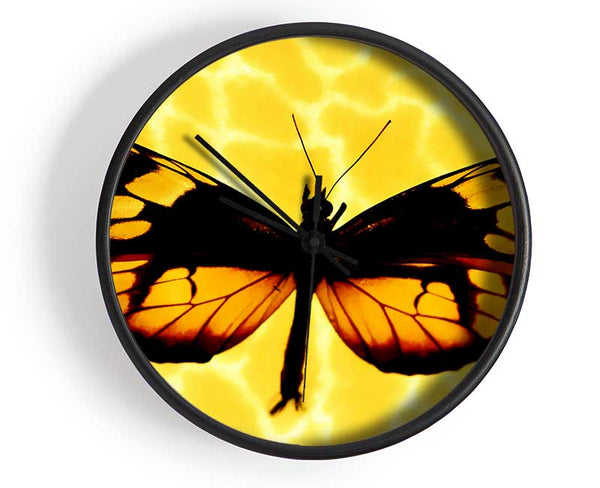 Yellow Butterfly Wings Clock - Wallart-Direct UK