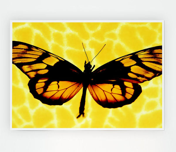 Yellow Butterfly Wings Print Poster Wall Art