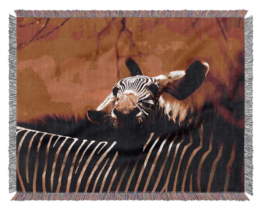 Zebra Family Love Woven Blanket