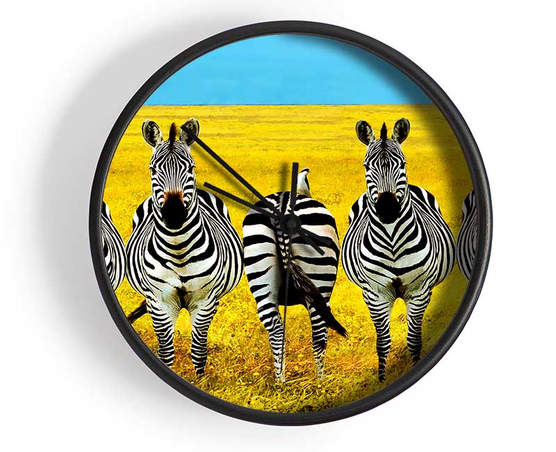 Zebra Line-Up Clock - Wallart-Direct UK