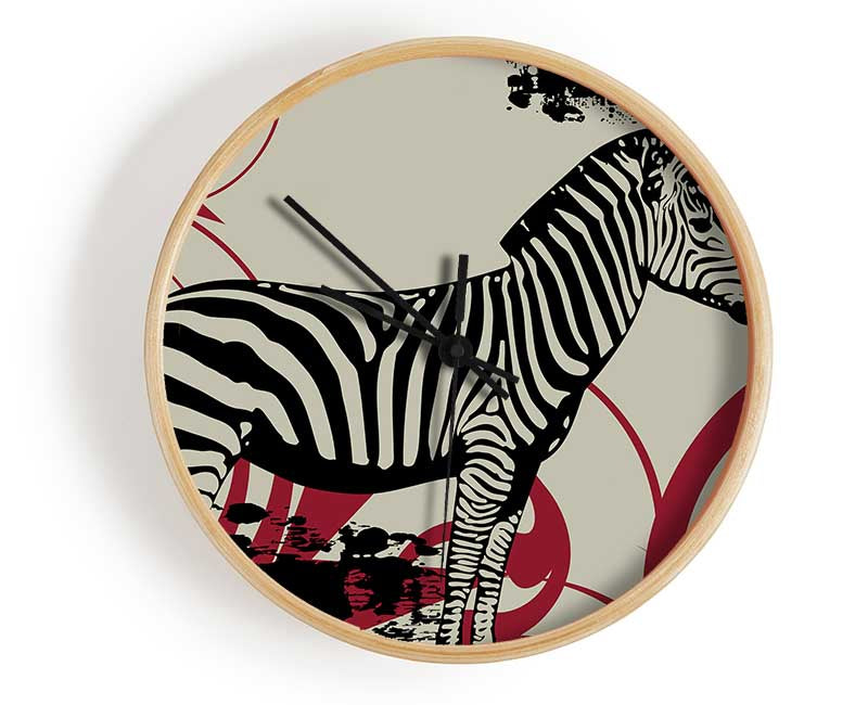 Zebra Safari Clock - Wallart-Direct UK