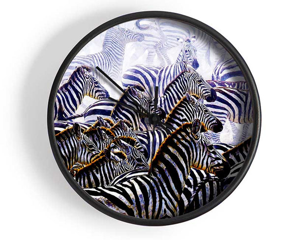 Zebra Stampede Clock - Wallart-Direct UK