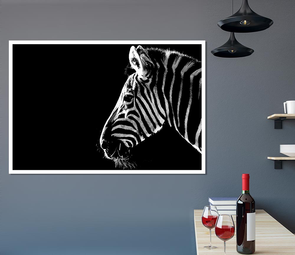 Zebra Whiskers Print Poster Wall Art