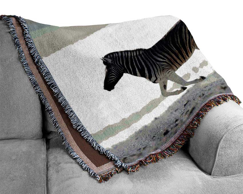 Zebras Ocean Running Woven Blanket