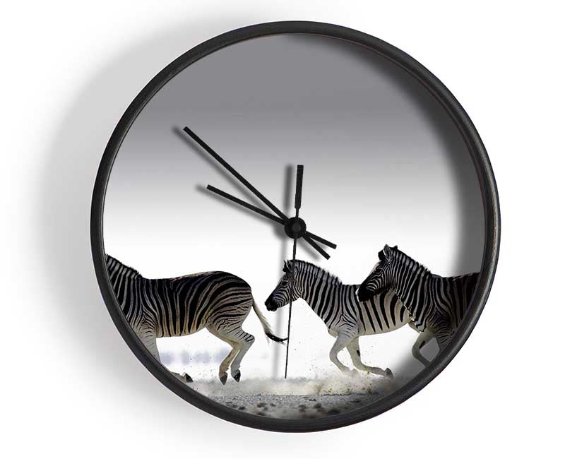 Zebras Ocean Running Clock - Wallart-Direct UK