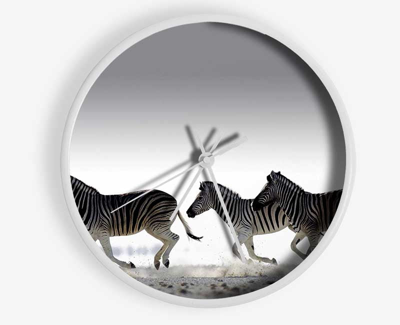 Zebras Ocean Running Clock - Wallart-Direct UK