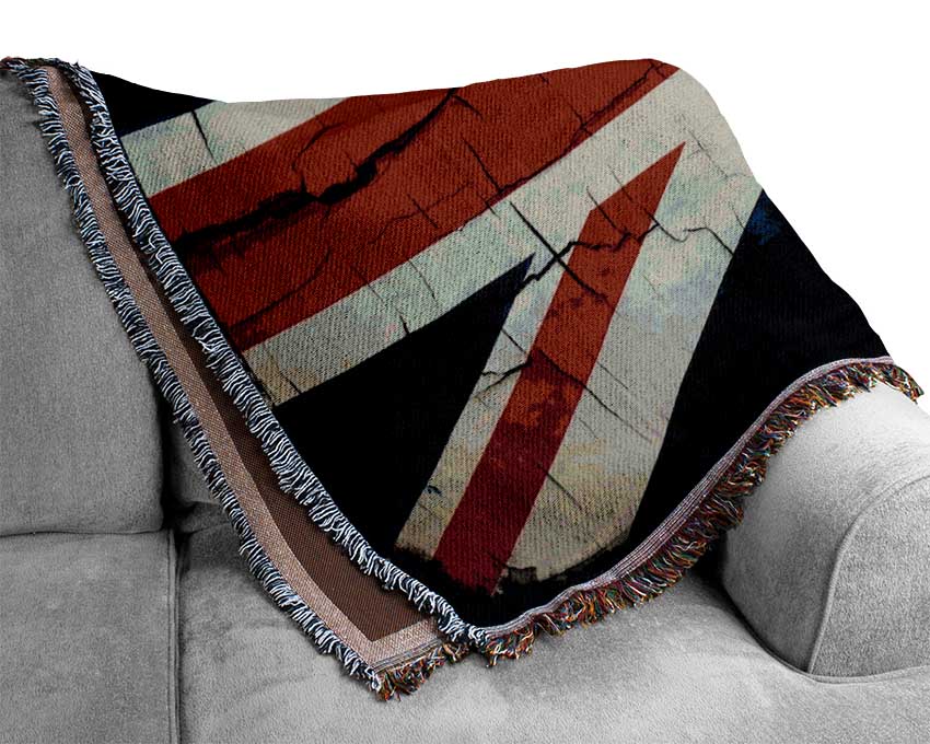 United Kingdom Flag Cracked Woven Blanket