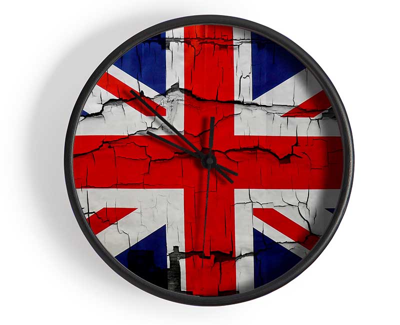 United Kingdom Flag Cracked Clock - Wallart-Direct UK