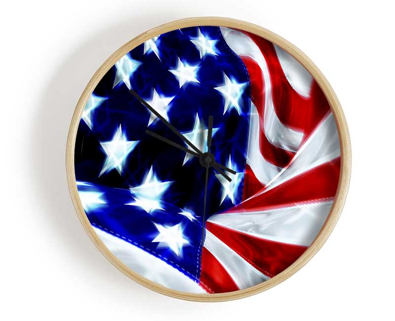 American Stars And Stripes Clock - Wallart-Direct UK