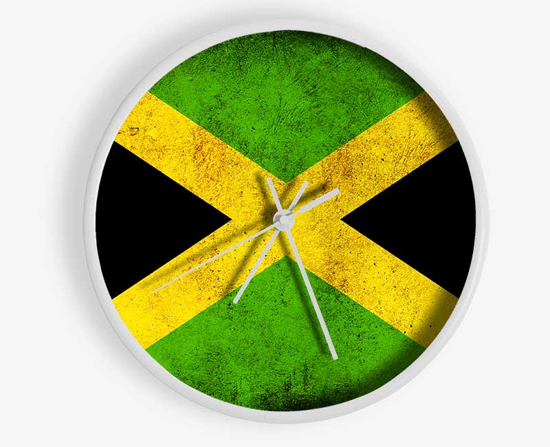 Jamaican Grunge Flag Clock - Wallart-Direct UK