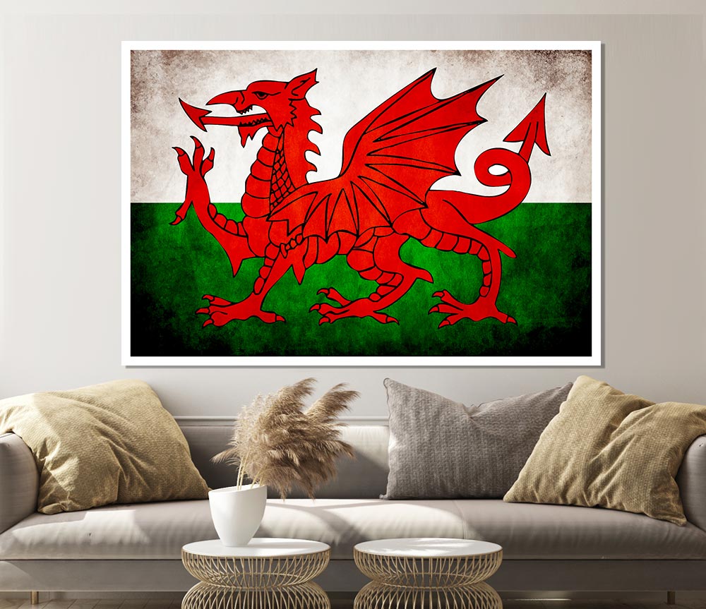 Welsh Dragon Print Poster Wall Art