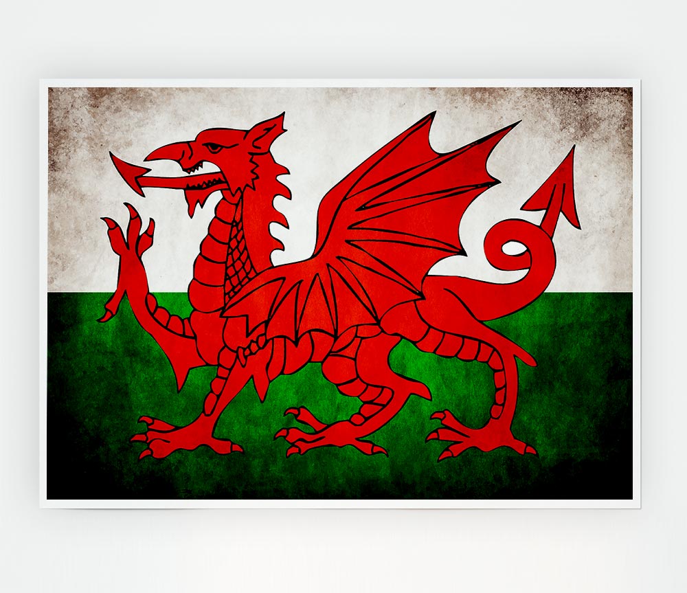 Welsh Dragon Print Poster Wall Art