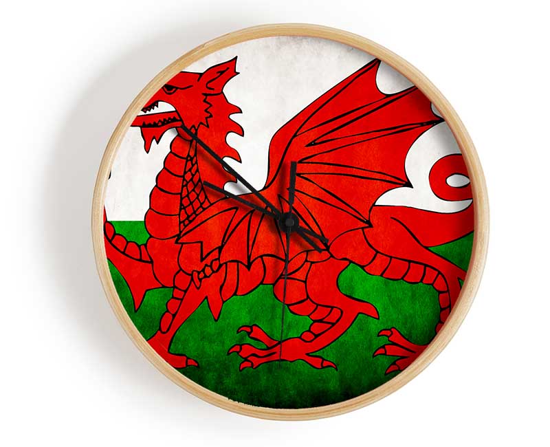 Welsh Dragon Clock - Wallart-Direct UK