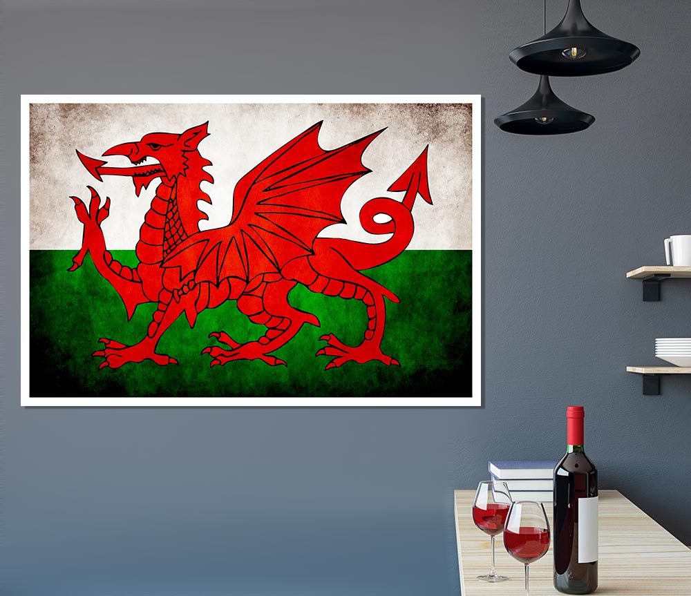 Welsh Dragon Print Poster Wall Art