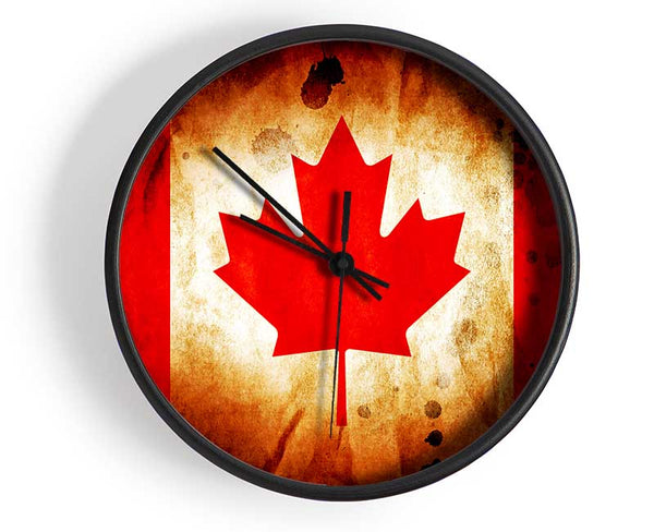 Canadian Flag Grunge Clock - Wallart-Direct UK