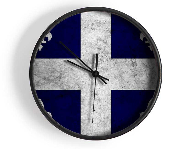 Quebec Grunge Flag Clock - Wallart-Direct UK