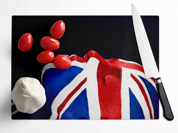 Face Of Britain Glass Chopping Board