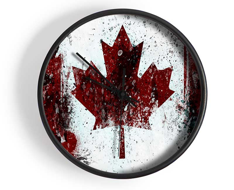 Canadian Grunge Flag Clock - Wallart-Direct UK