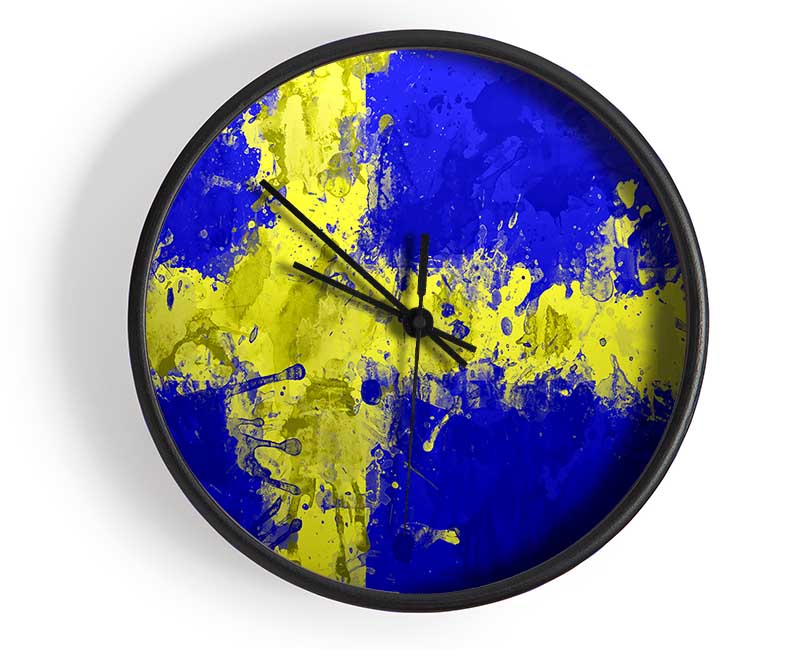 Sweden Grunge Flag Clock - Wallart-Direct UK