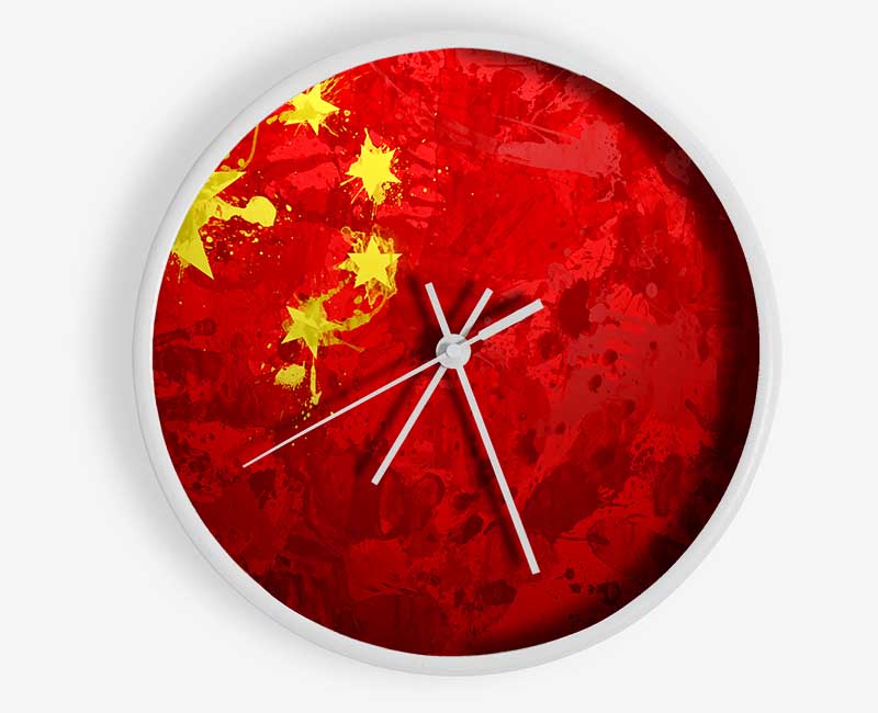 China Flag Grunge Clock - Wallart-Direct UK