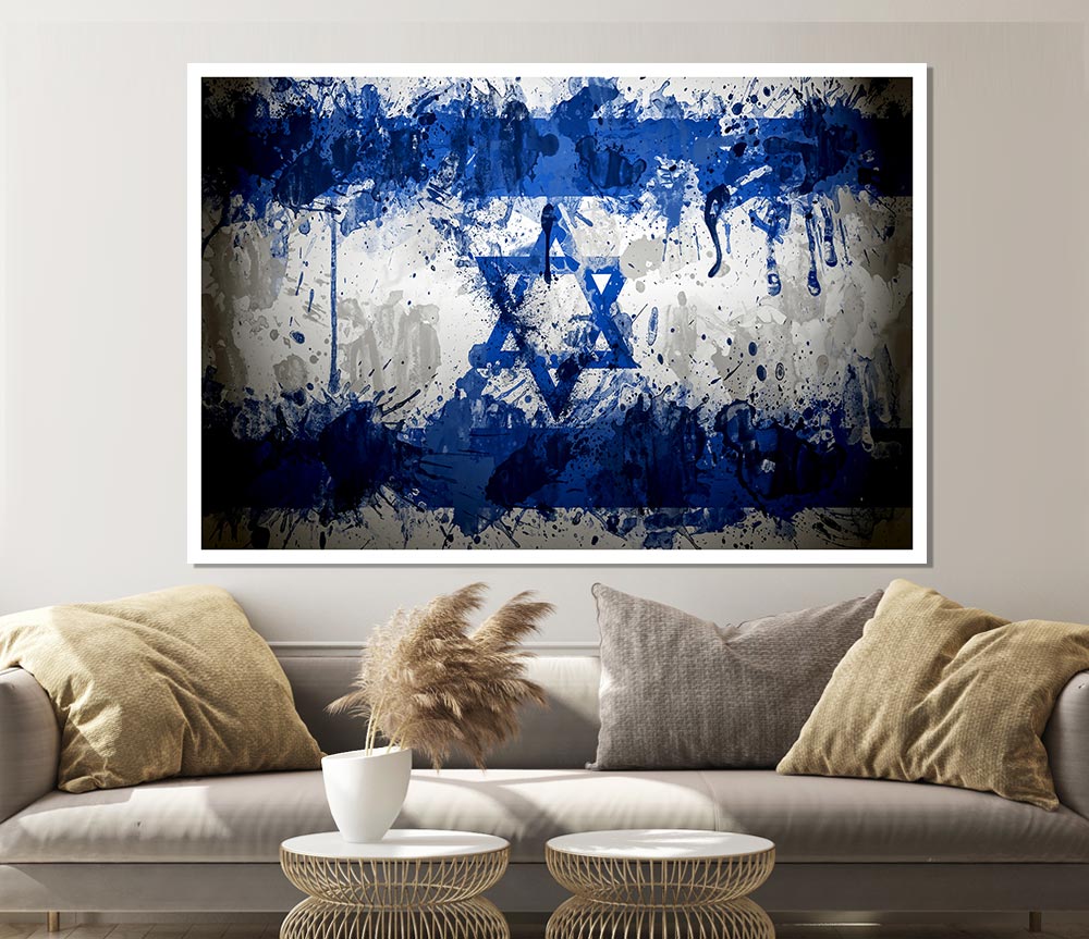 Israel Flag Print Poster Wall Art