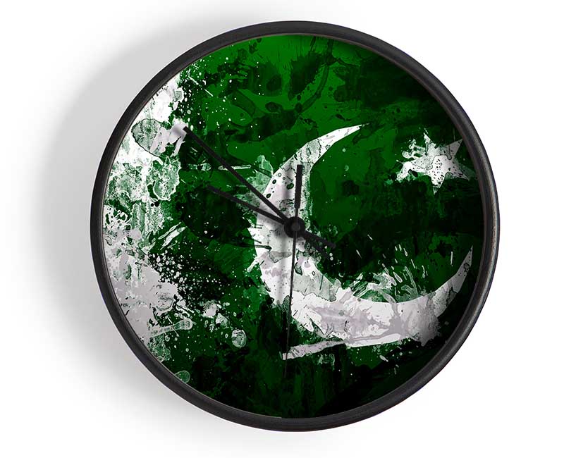 Pakistan Flag Grunge Clock - Wallart-Direct UK