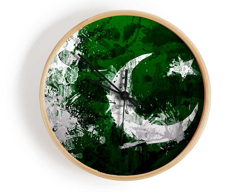 Pakistan Flag Grunge Clock - Wallart-Direct UK