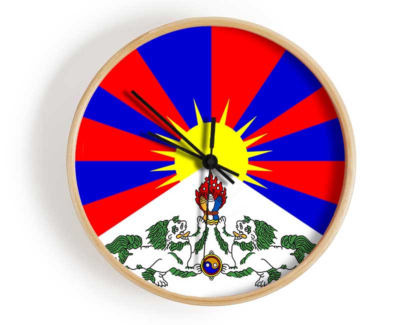 Tibetan Flag Clock - Wallart-Direct UK