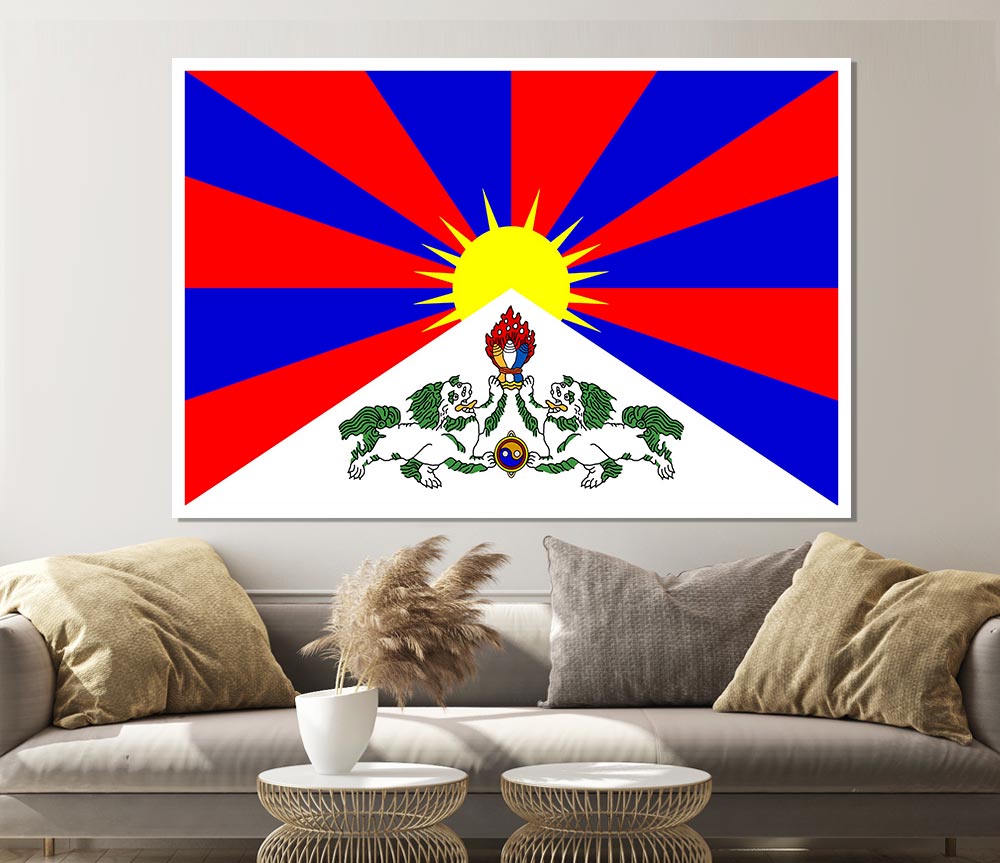 Tibetan Flag Print Poster Wall Art