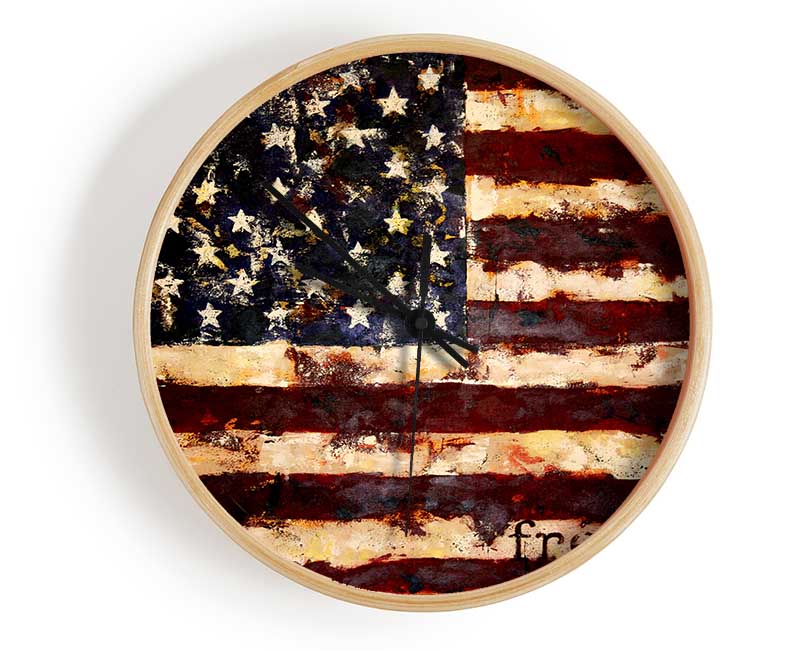 Freedom Flag Usa Clock - Wallart-Direct UK