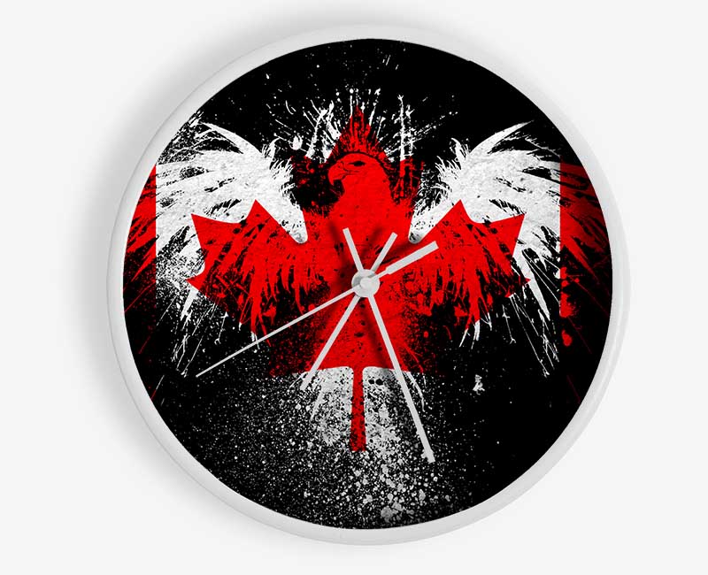 Canadian Eagle Flag Clock - Wallart-Direct UK