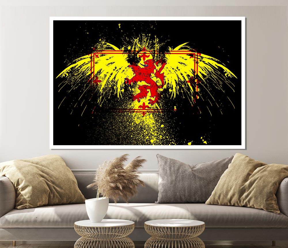 Welsh Flag Eagle Print Poster Wall Art